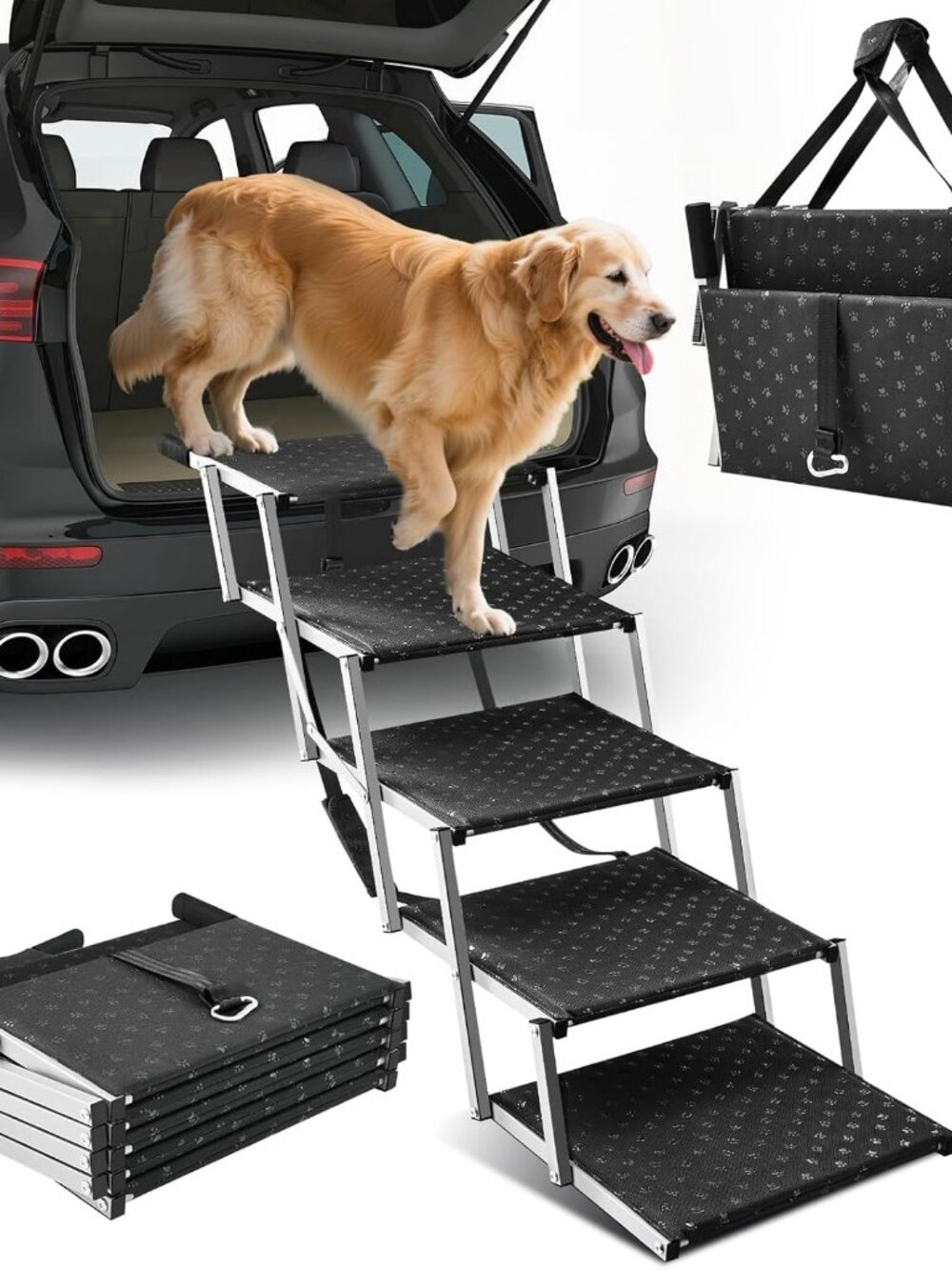 Sakerplus Dog Ramps for Car 5 Steps